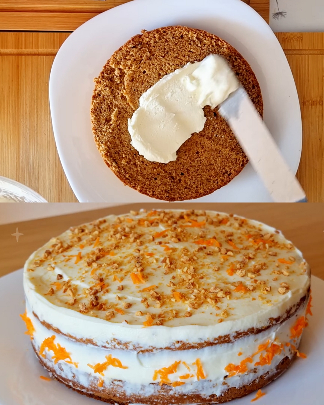 Classic Carrot Cake with Cream Cheese Frosting and Crunchy Peanut Topping