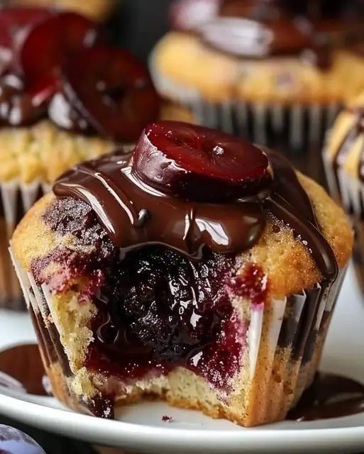 Dark Chocolate Plum Muffins