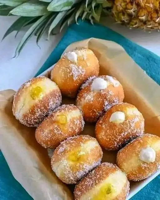Cherry-Filled Donuts with Whipped Cream