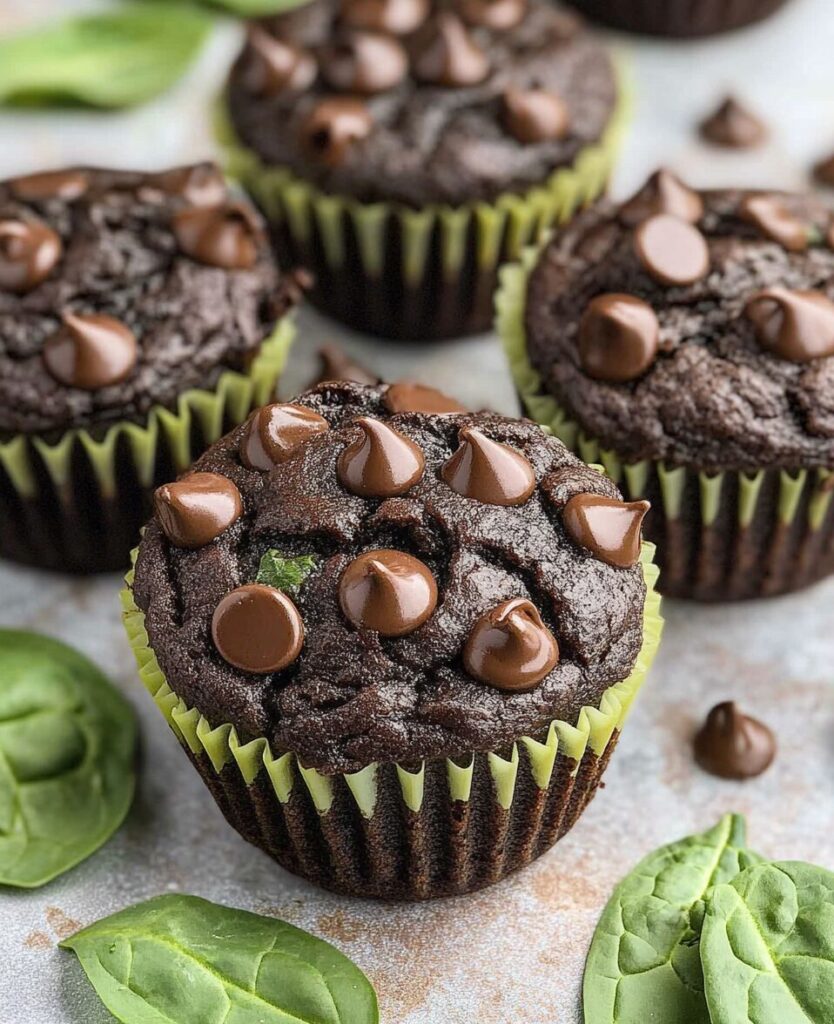 Chocolate Spinach Muffins finished dish