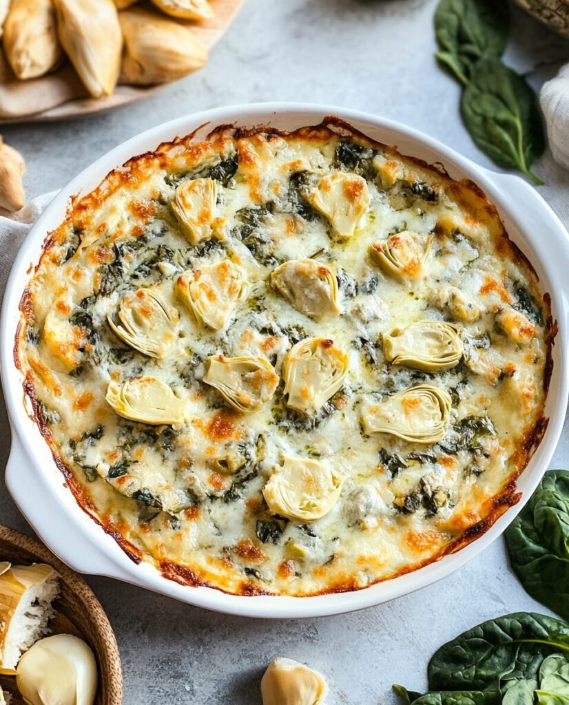 Easy Spinach Artichoke Dip – Creamy, Cheesy, and Full of Flavor