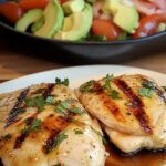 Grilled Chicken Fillet with Avocado Salad and Balsamic Mustard Sauce Grilled Chicken Fillet with Avocado Salad and Balsamic Mustard Sauce
