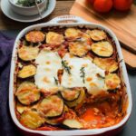 Layered Eggplant and Potato Bake with Mozzarella