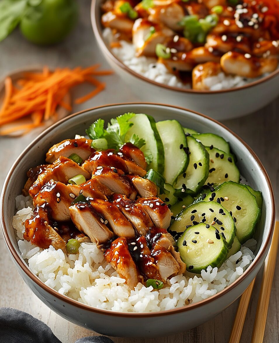 Sticky Chicken Rice Bowls Recipe