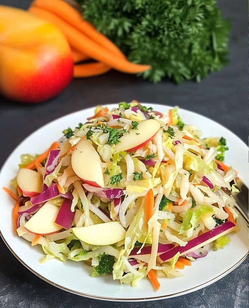 Refreshing Cabbage and Apple Salad with Lemon Ginger Dressing