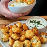 Crispy Cauliflower Bites with Parmesan and Herb Yogurt Dip