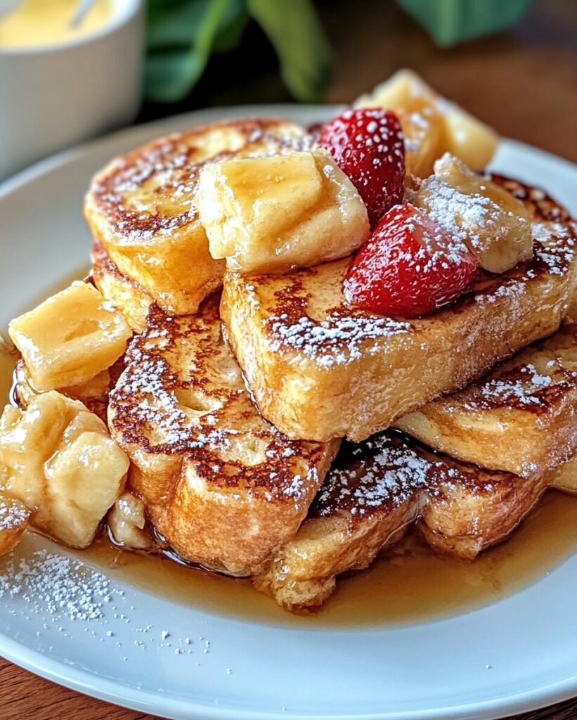 Hawaiian Roll French Toast finished dish