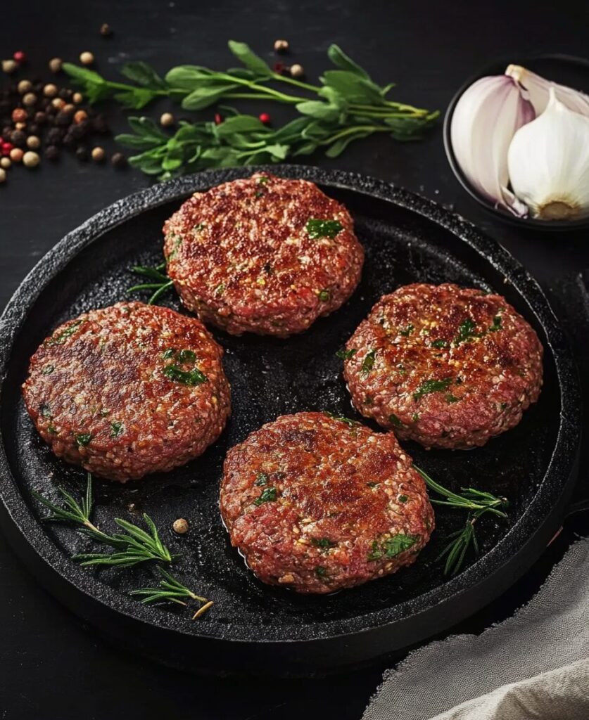 Savory Minced Meat Patties with Herbs and Spices