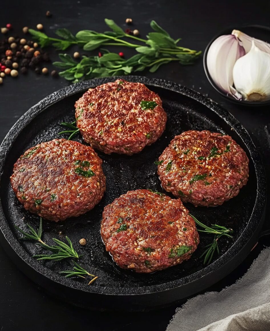 Savory Minced Meat Patties with Herbs and Spices