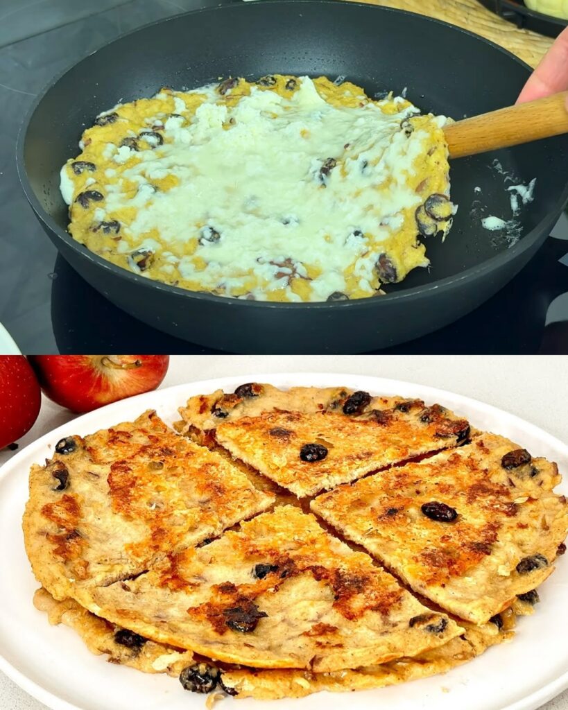 Apple Cranberry Oatmeal Pancakes with Fresh Mozzarella