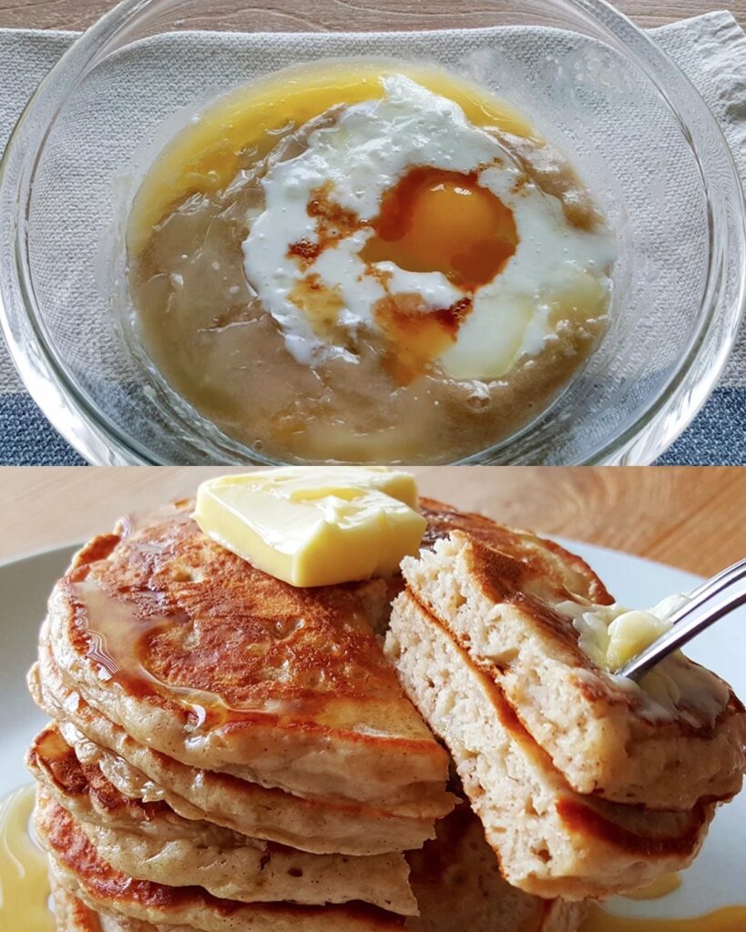 Fluffy Banana Buttermilk Pancakes finished dish