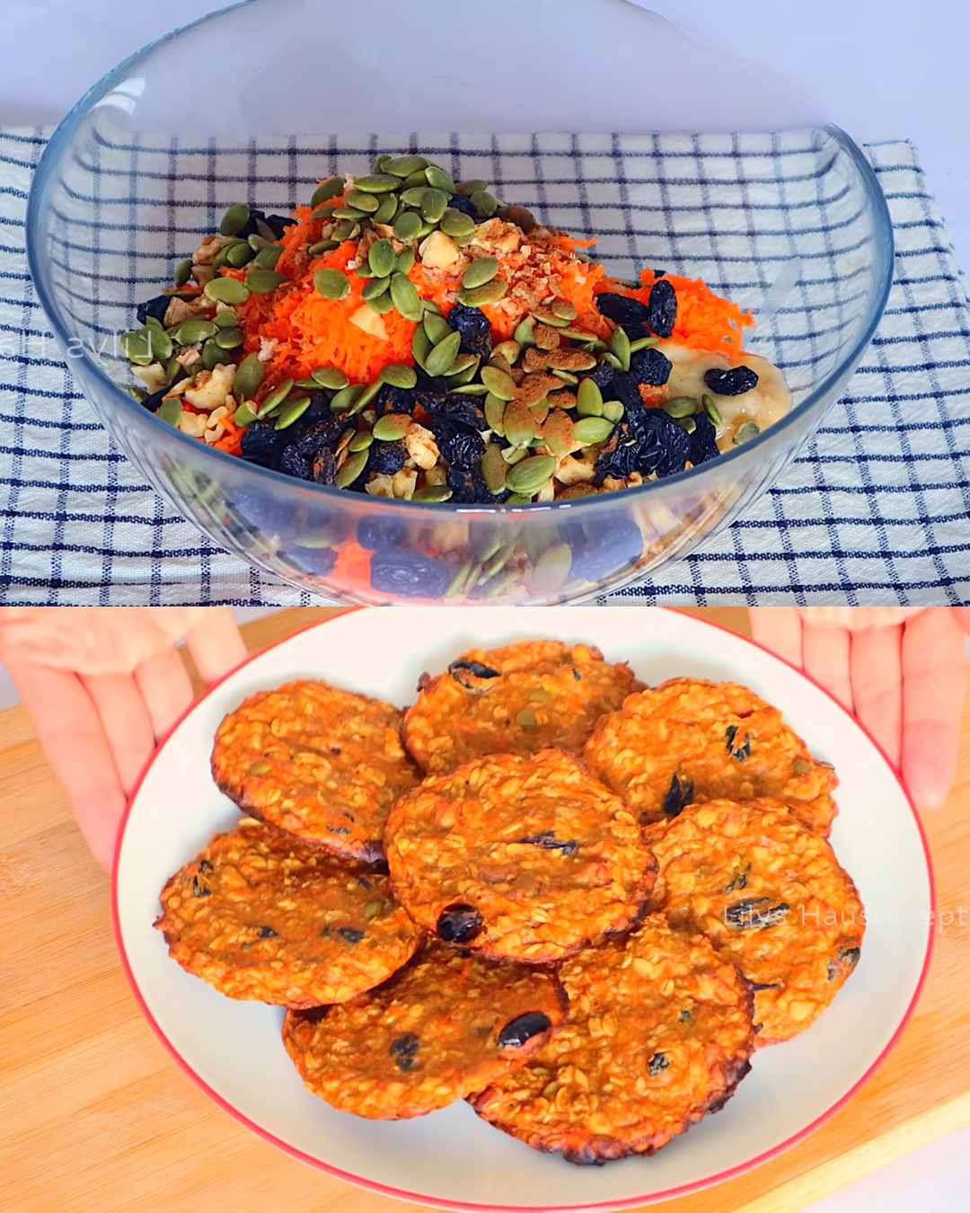 Banana Oat Cookies with Carrots, Nuts, and Seeds Recipe