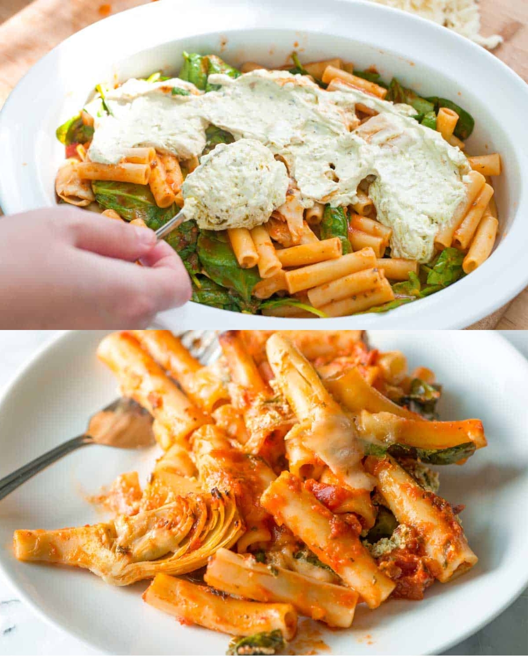 Baked Ziti with Spinach and Artichokes Recipe