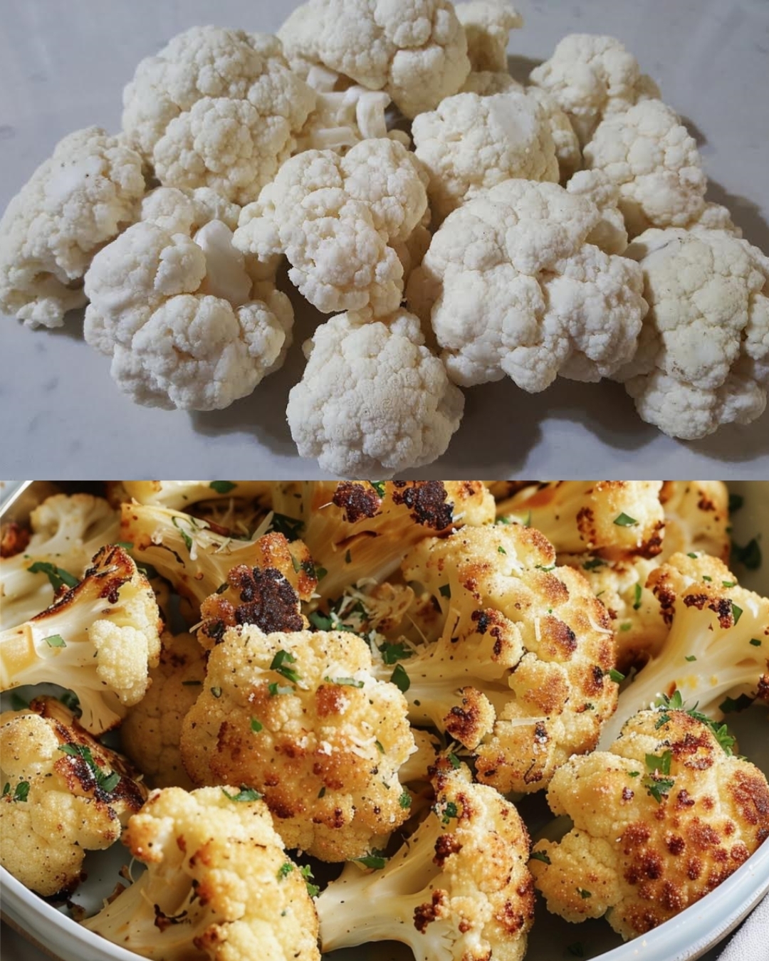Oven-Roasted Cauliflower with Garlic and Parmesan Recipe