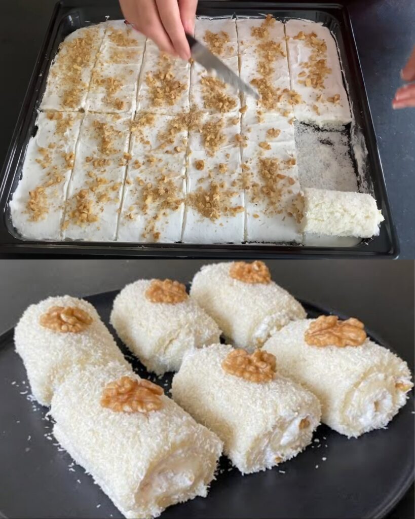 Coconut Roll Dessert with Creamy Custard Filling