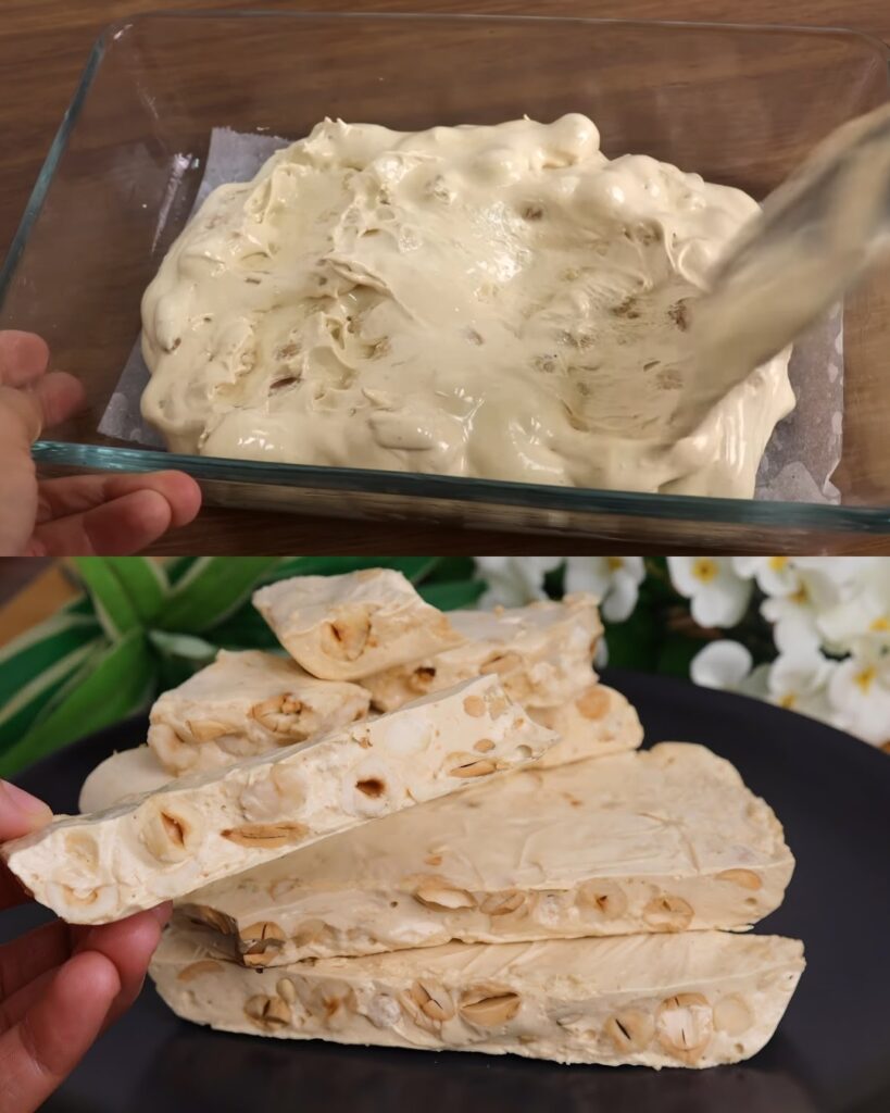 Homemade Nutty Nougat with Honey and Roasted Nuts finished dish
