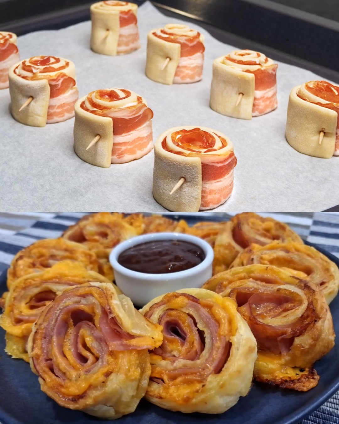 Savory Ham and Cheese Puff Pastry with Béchamel Sauce