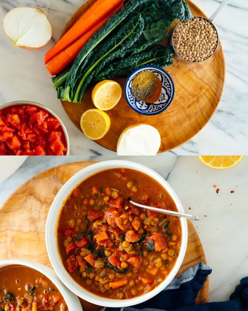 Hearty Lentil Soup with Greens and Spices