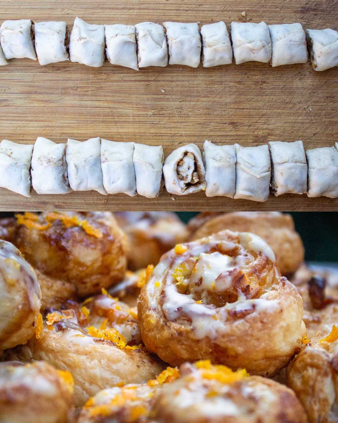 Cinnamon Puff Pastry Roll-Ups with Glaze