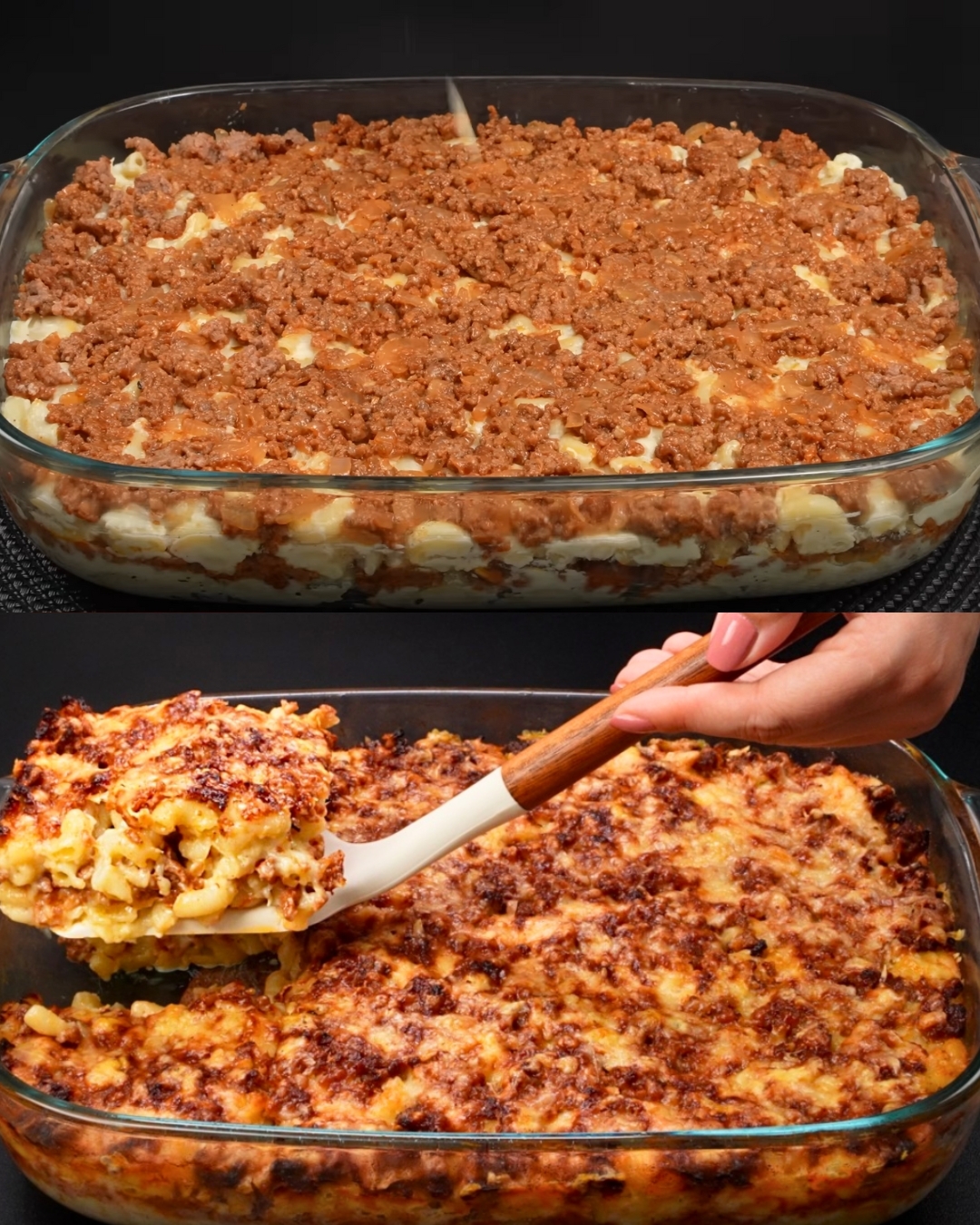 Cheesy Pasta Casserole with Meat Sauce and Béchamel