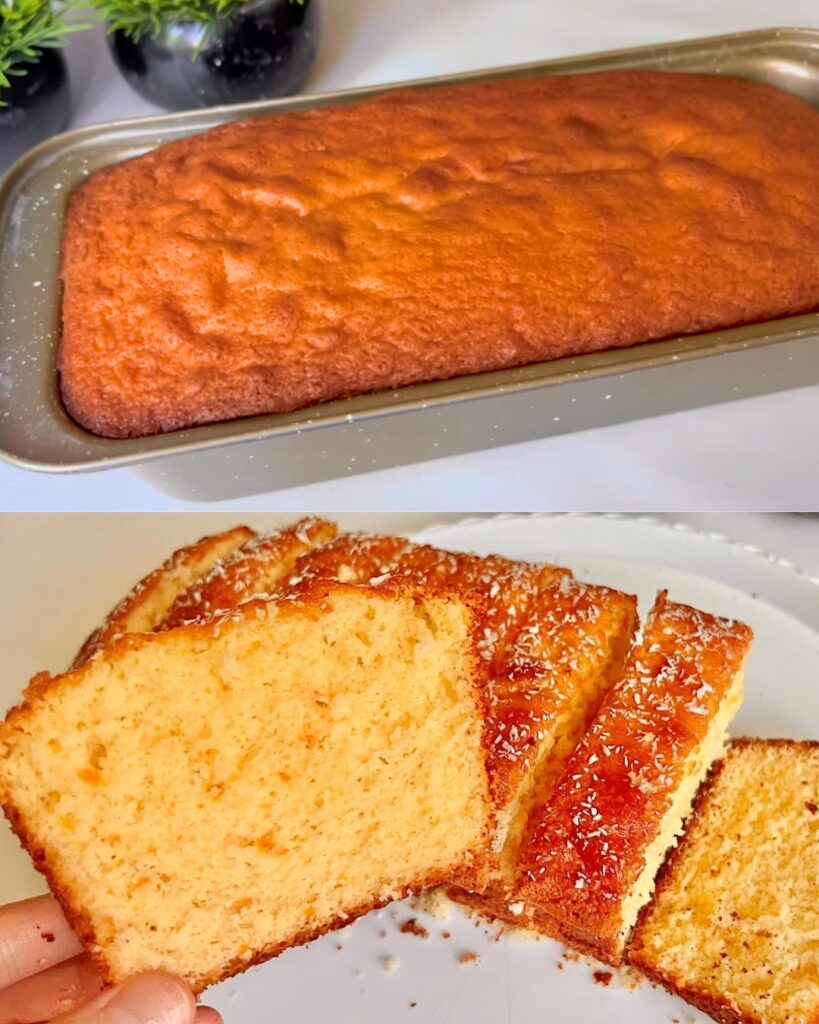 Orange Cake with Honey and Coconut Flakes finished dish