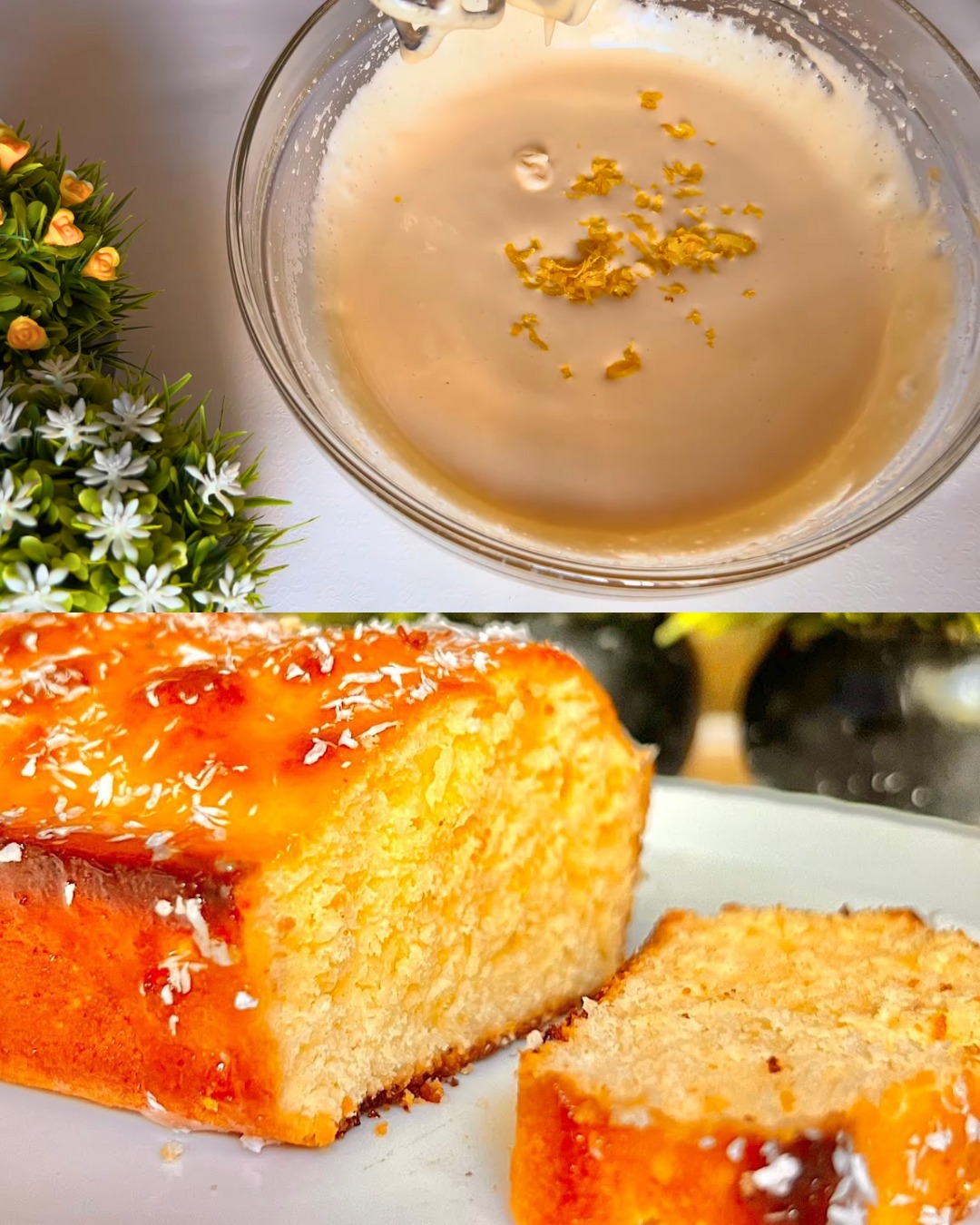 Lemon Butter Cake with Honey and Coconut