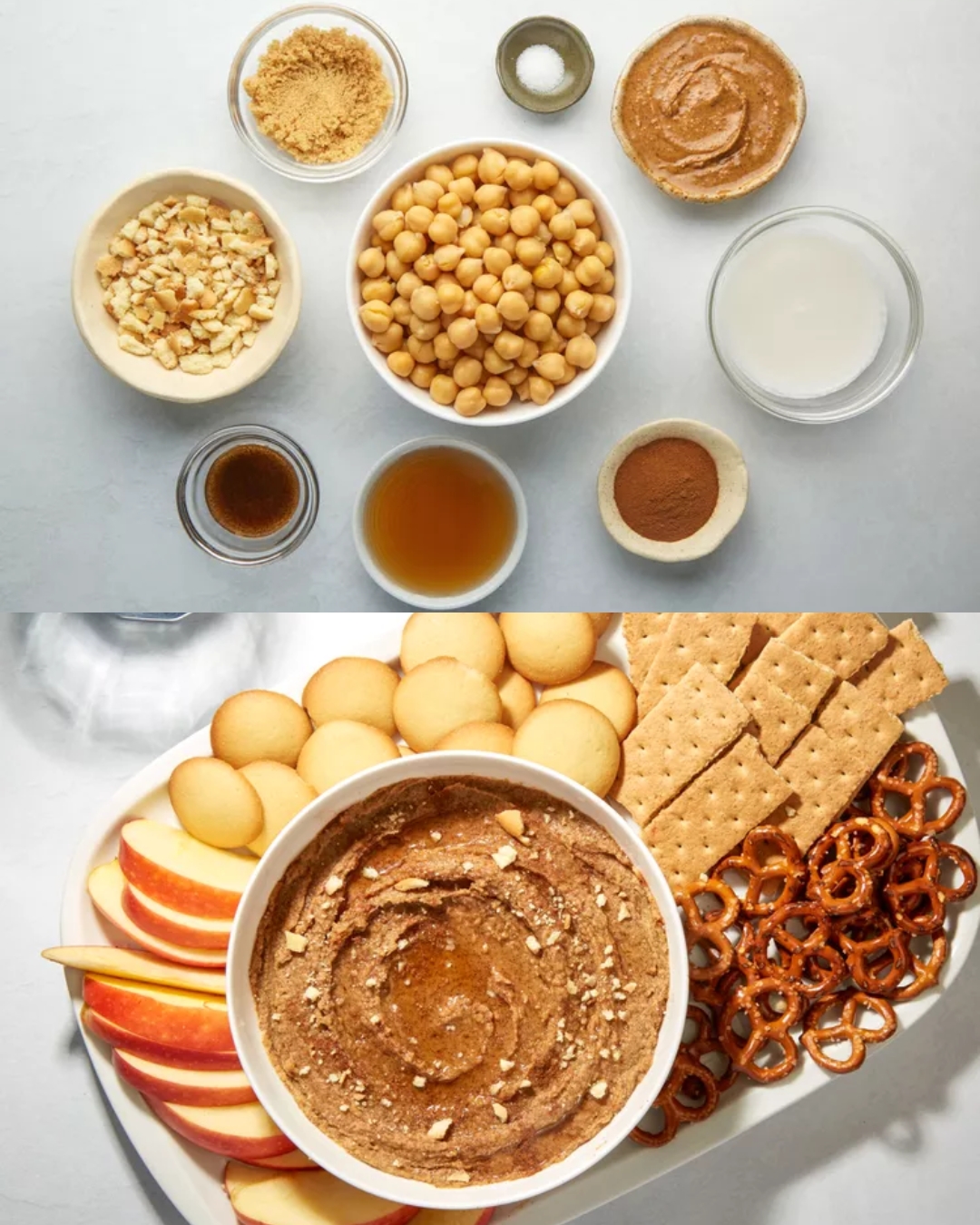 Snickerdoodle Hummus with Cinnamon and Maple Syrup