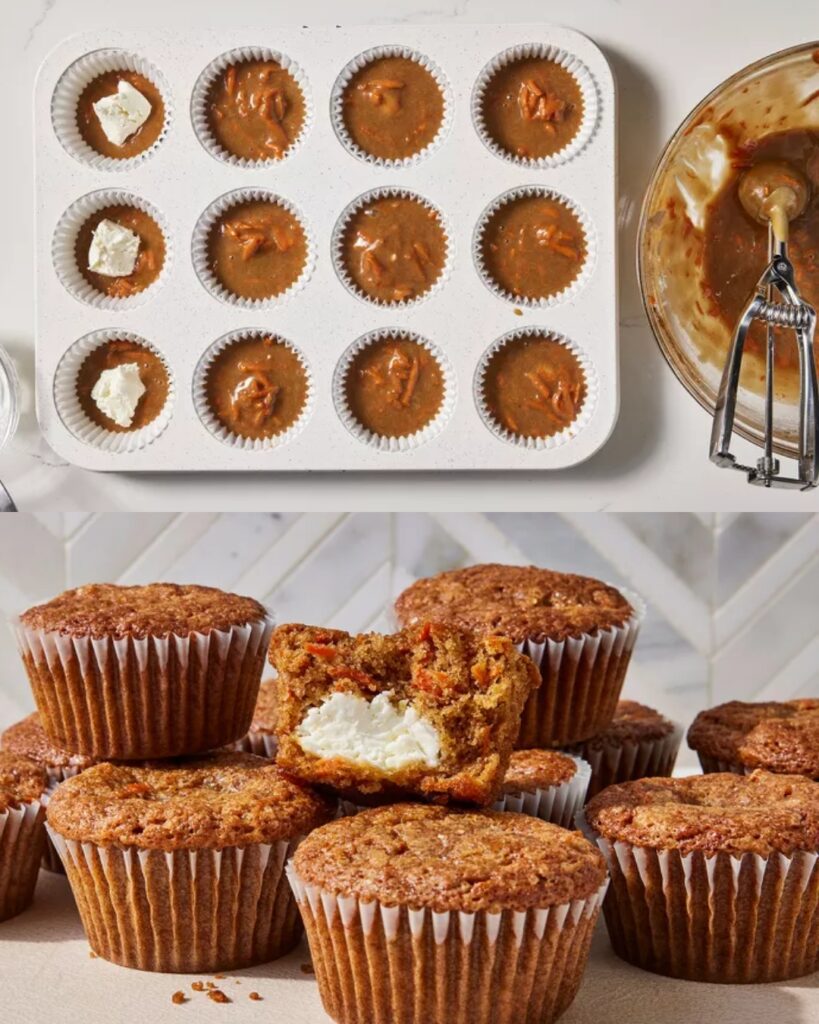 Cream Cheese-Filled Carrot Cake Muffins