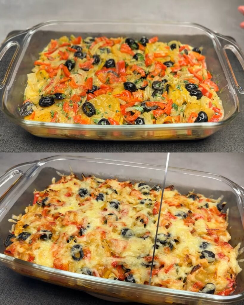 Baked Potato and Egg Casserole with Cheese and Yogurt finished dish