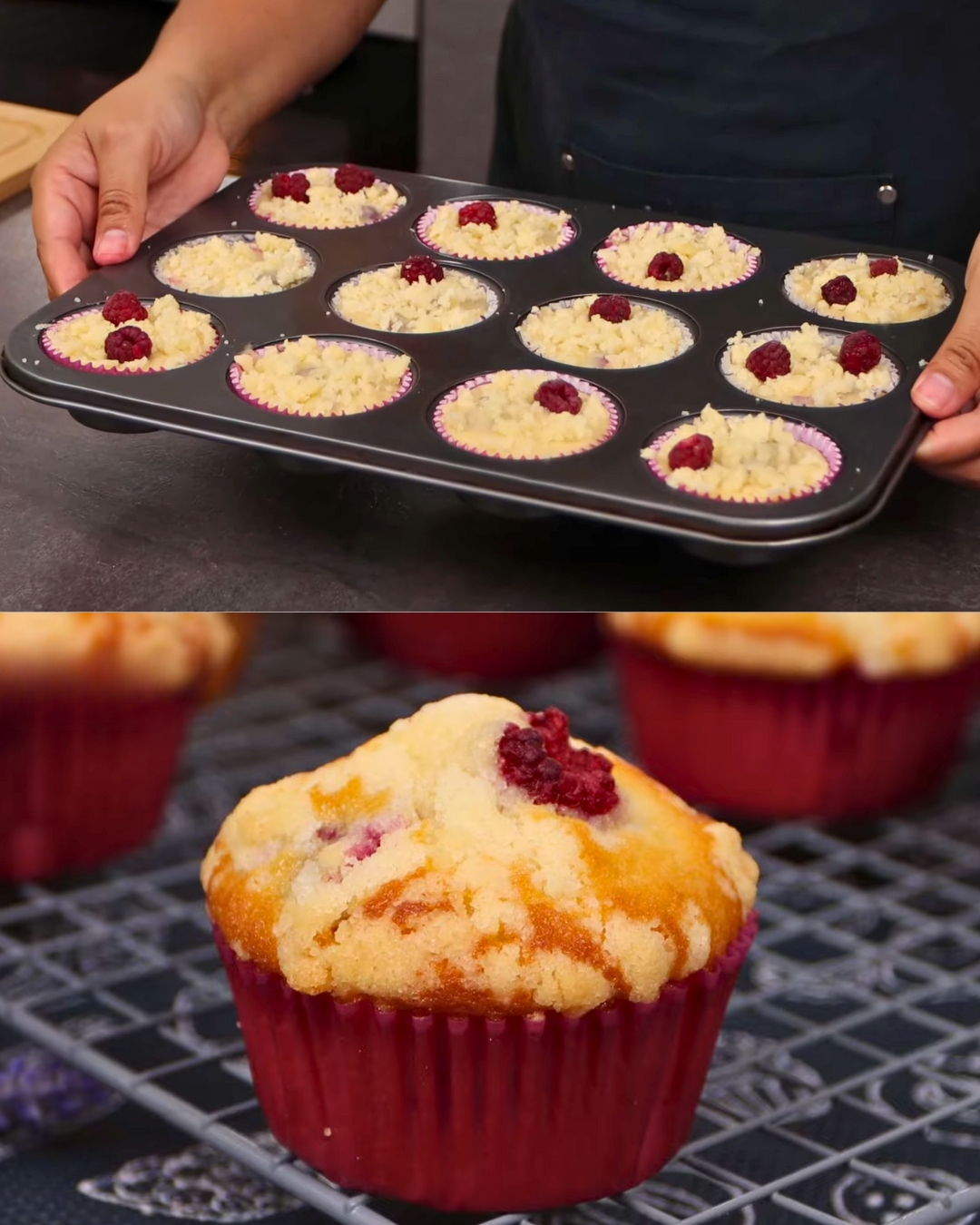 Raspberry Lemon Muffins with Streusel Topping