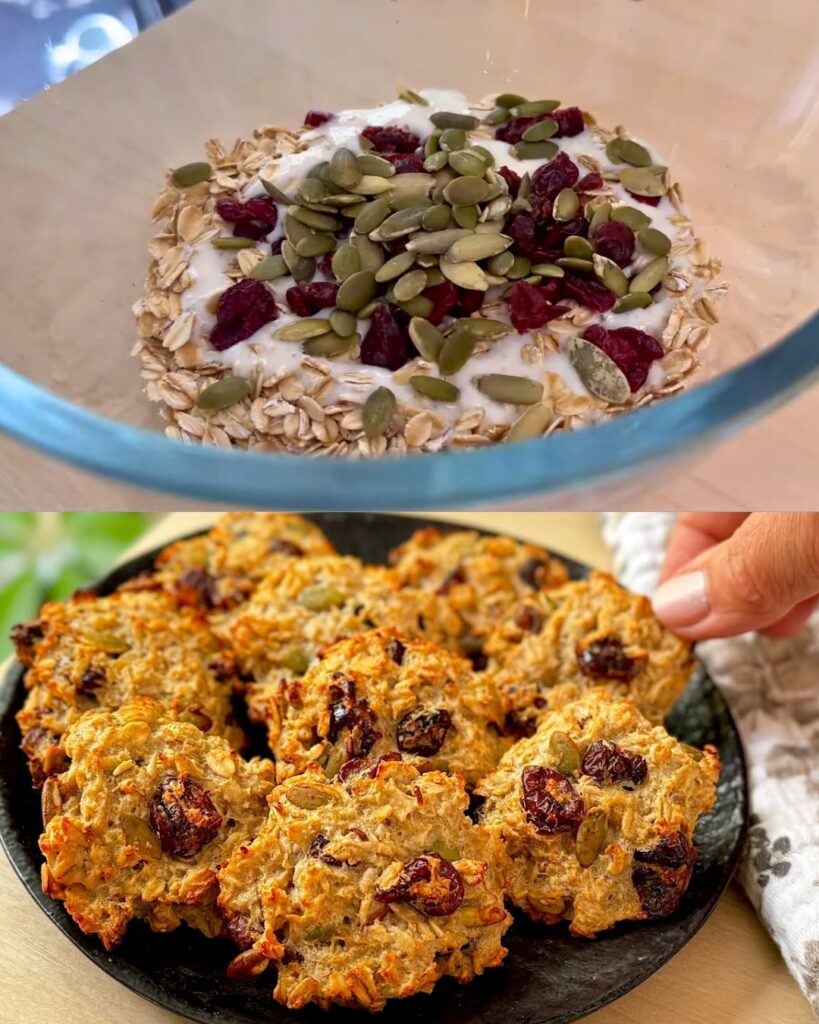 Oatmeal Cranberry and Pumpkin Seed Cookies finished dish