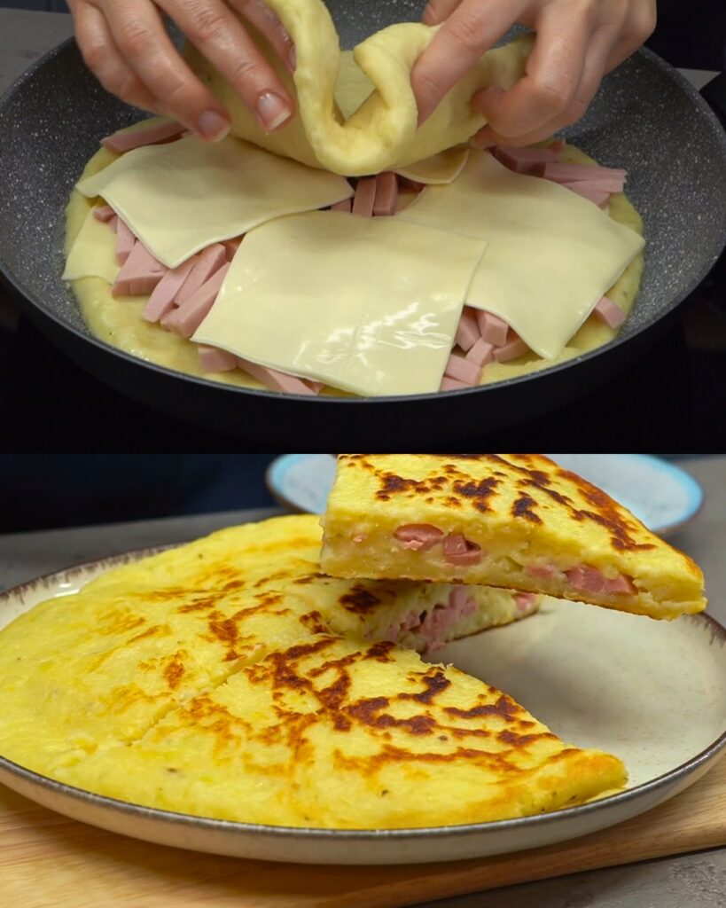 Potato Tortilla with Mortadella and Cheese Recipe finished dish