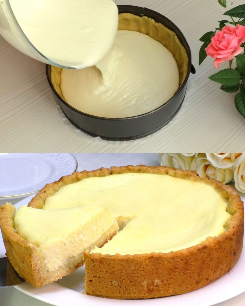 Cottage Cheese Tart with Sour Cream Filling finished dish