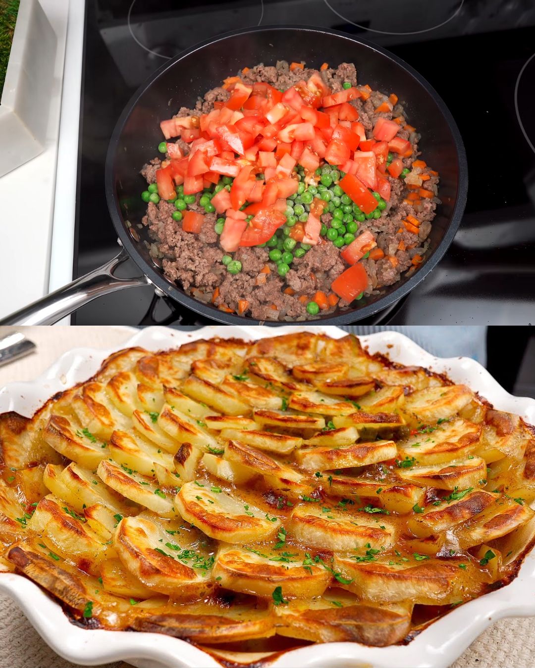 Shepherd's Pie with Ground Beef and Vegetables