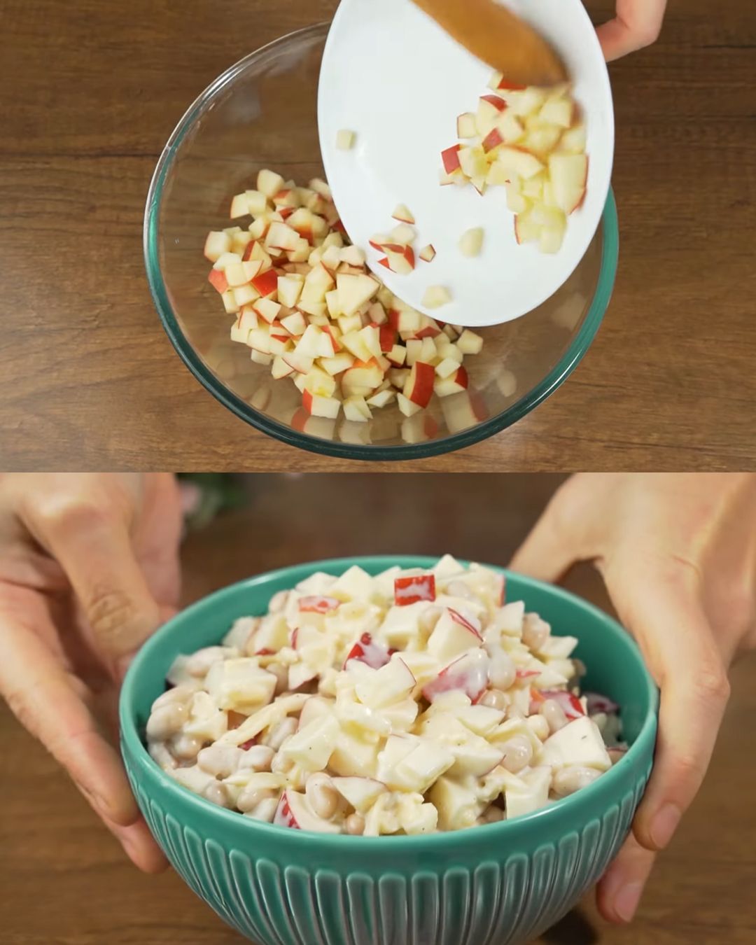 "Express Salad" with Apples, Beans, and Cheese