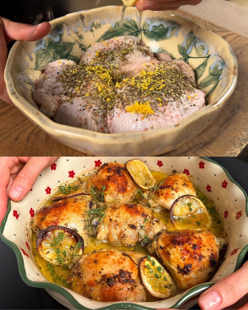 Mediterranean Baked Chicken Thighs with Vegetables and Beans