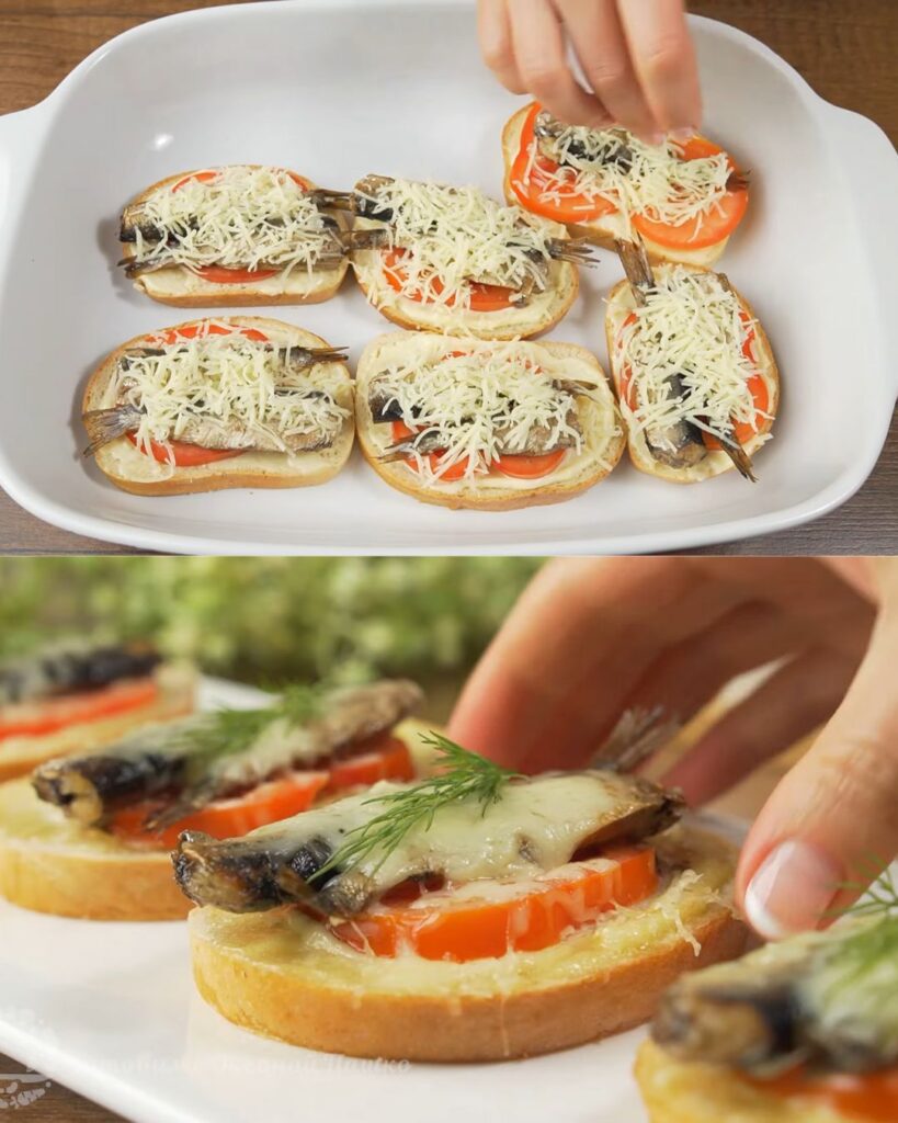 Sprat Sandwiches with Tomato and Cheese