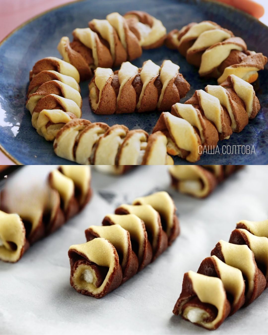 Chocolate and Coconut Layered Cookies