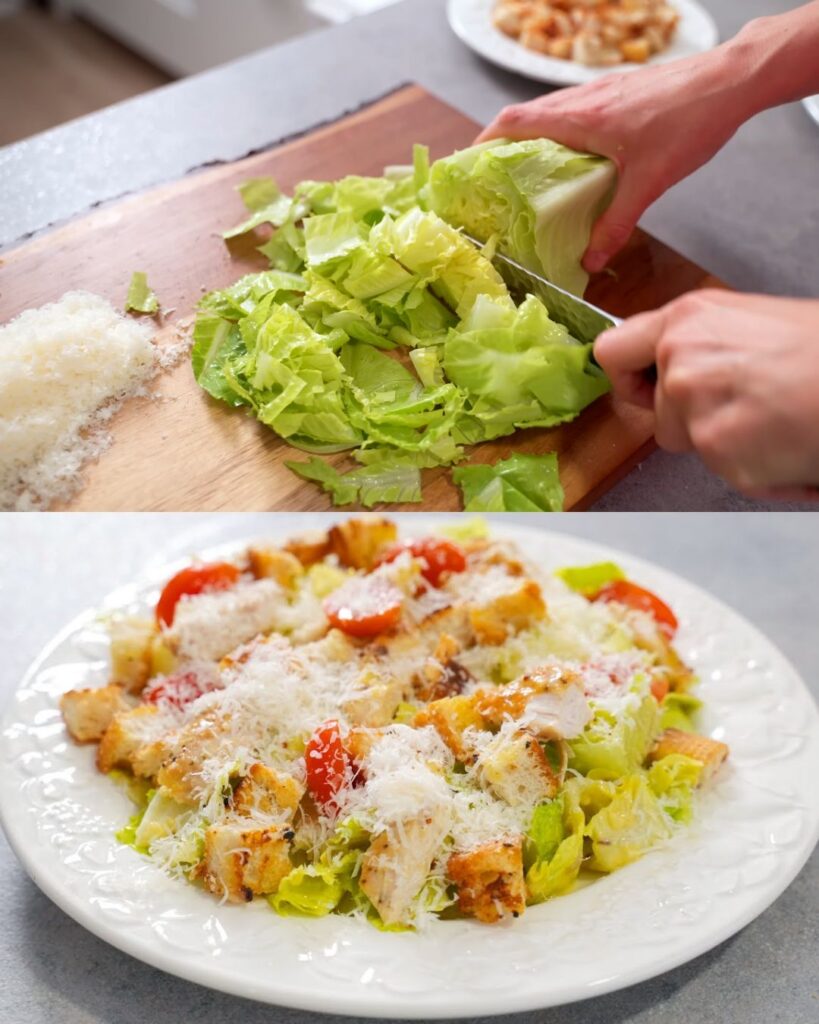 Classic Caesar Salad with Chicken and Homemade Dressing