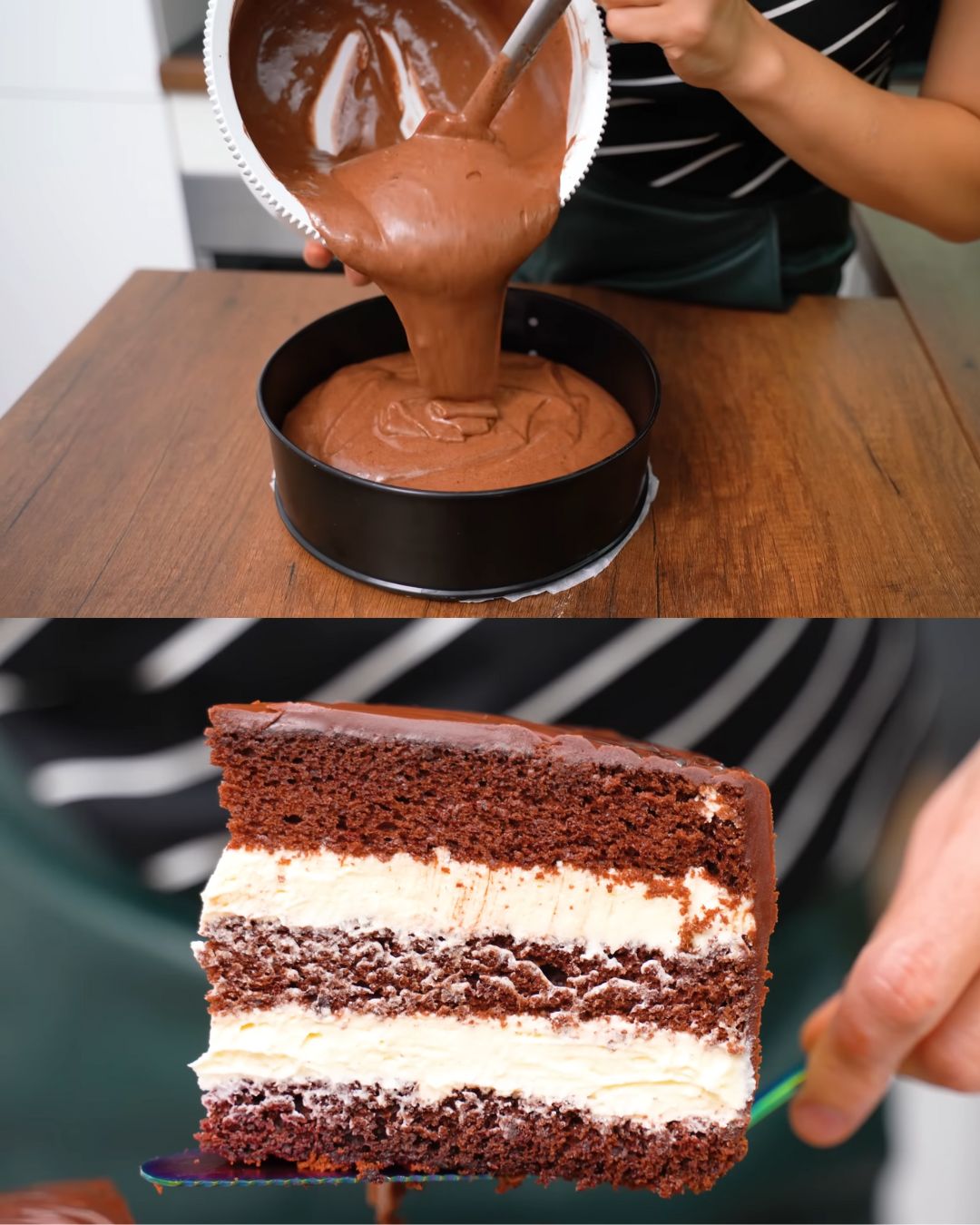 Chocolate Biscuit Cake with Vanilla Custard Cream and Chocolate Glaze Introduction: