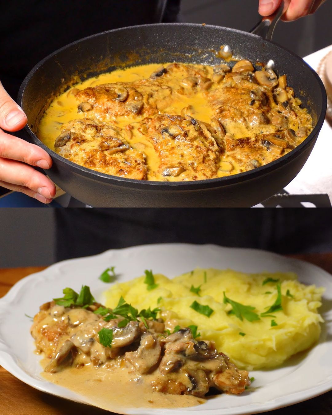 Creamy Parmesan Chicken with Mushrooms and Sun-Dried Tomatoes