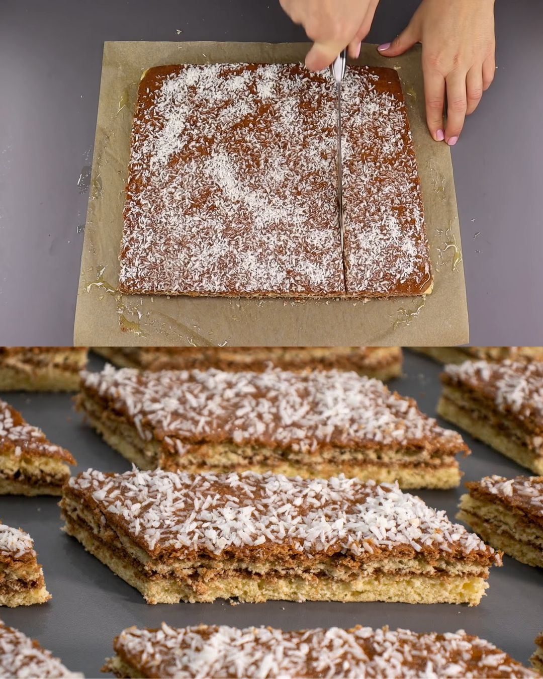 Honey and Cocoa Cake with Coconut Topping