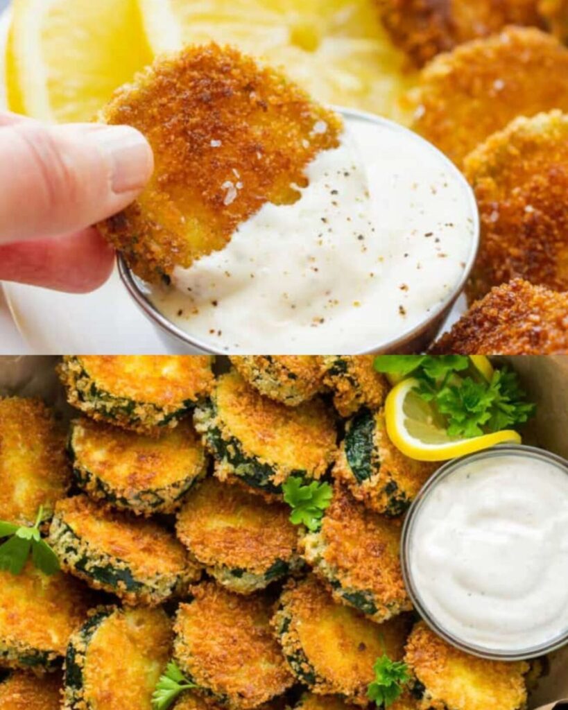 Crispy Fried Zucchini with Garlic Aioli Sauce finished dish