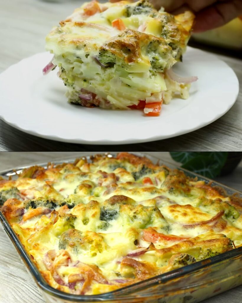 Broccoli and Vegetable Quiche with Mozzarella