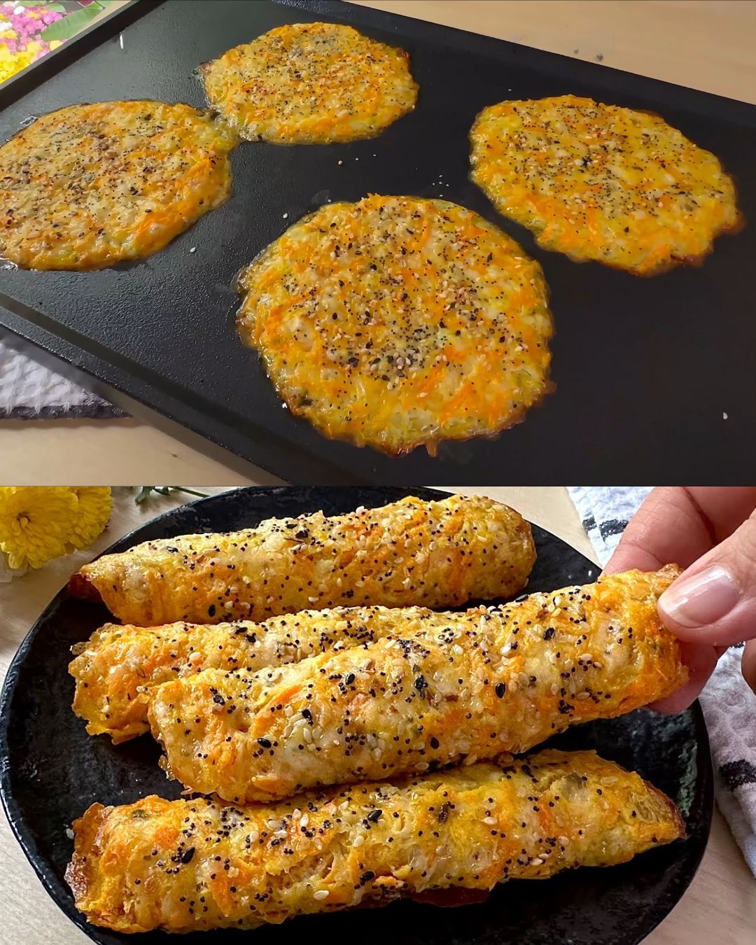 Cheesy Carrot Flatbreads
