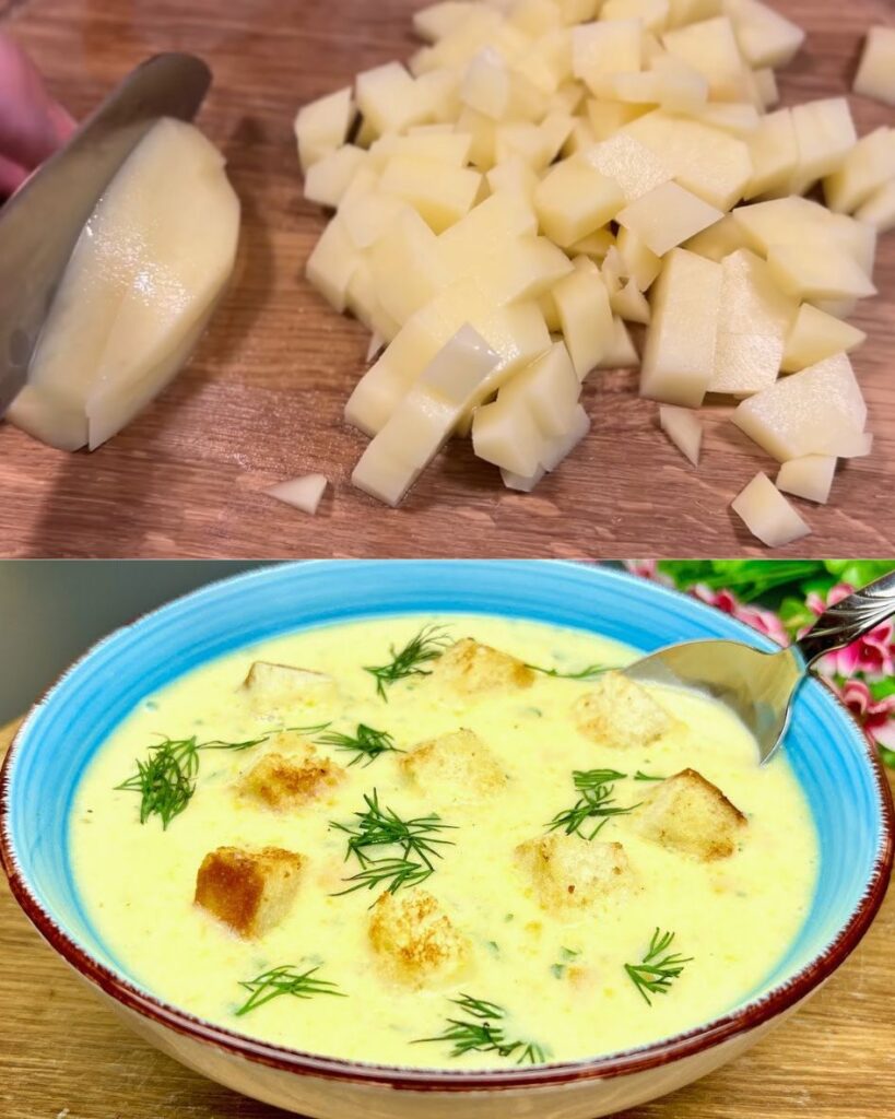 Hearty Chicken Broth Soup with Cream Cheese