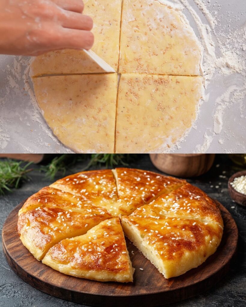Cheesy Potato Patties with Sesame Crust