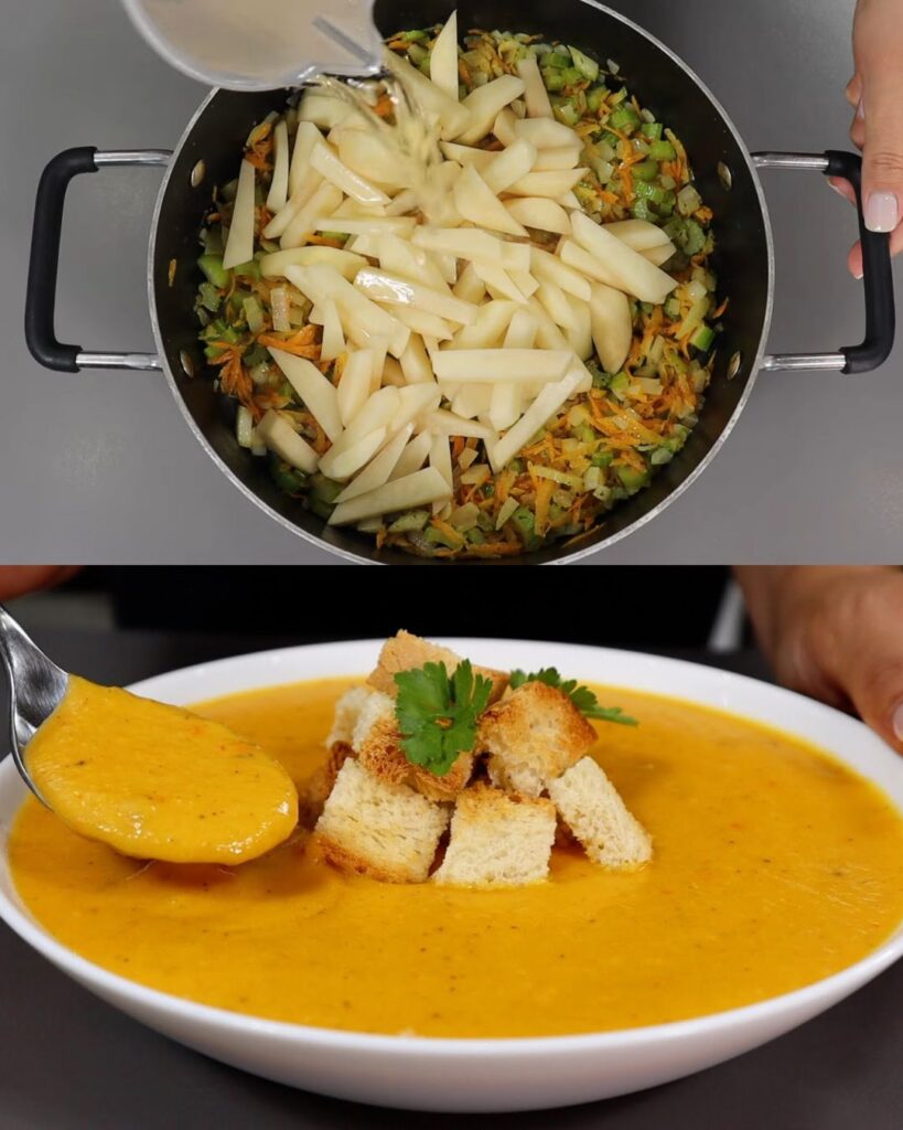 Creamy Pumpkin and Vegetable Soup with Thyme and Nutmeg