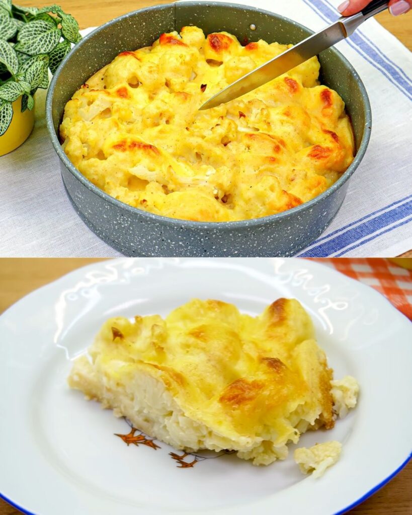 Delicious Baked Cauliflower and Salad
