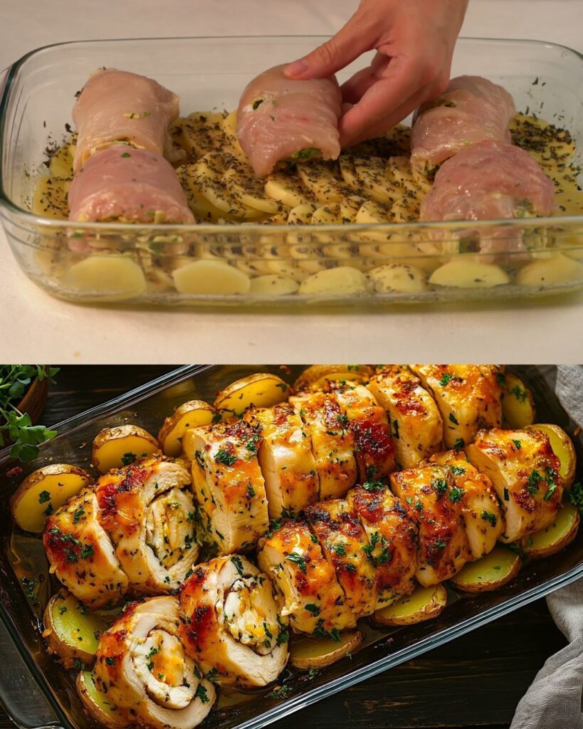 Cheesy Chicken and Potato Bake